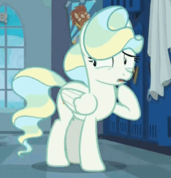 Size: 436x454 | Tagged: safe, imported from derpibooru, screencap, vapor trail, pegasus, pony, top bolt, animated, cropped, female, mare, shifty eyes, solo