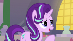 Size: 1920x1080 | Tagged: safe, imported from derpibooru, screencap, starlight glimmer, pony, unicorn, the last problem, looking up, open mouth, solo