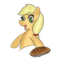 Size: 798x798 | Tagged: safe, artist:nine the divine, imported from derpibooru, applejack, earth pony, pony, apple, apple pie, food, pie, simple background, solo, transparent background