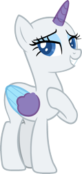 Size: 979x2052 | Tagged: safe, artist:pegasski, imported from derpibooru, oc, oc only, alicorn, pony, wonderbolts academy, alicorn oc, bald, base, eyelashes, eyes closed, grin, hoof on chest, hooves to the chest, horn, raised hoof, simple background, smiling, solo, transparent background, two toned wings, wings