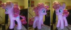 Size: 1155x494 | Tagged: safe, artist:c20710, imported from derpibooru, pinkie pie, earth pony, horse, pony, different angles, irl, irl horse, irl toy, missing cutie mark, photo, solo, toy