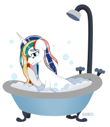 Size: 1048x1200 | Tagged: safe, artist:jennieoo, imported from derpibooru, oc, oc only, oc:amethyst, pony, unicorn, bath, crying, regret, sad, show accurate, shower, simple background, solo, tears of pain, transparent background, vector
