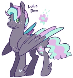 Size: 1024x1092 | Tagged: safe, artist:babypaste, artist:goatpaste, imported from derpibooru, oc, oc only, oc:lotus dew, pegasus, pony, colored wings, colored wingtips, female, freckles, hoof fluff, magical gay spawn, mare, multicolored wings, offspring, parent:soarin', parent:thunderlane, parents:soarilane, simple background, solo, white background, wing freckles, wings