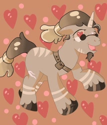 Size: 1080x1253 | Tagged: safe, artist:dellieses, imported from derpibooru, oc, oc only, pony, unicorn, the break up breakdown, bag, base used, beard, facial hair, glasses, heart, heart eyes, horn, male, open mouth, running, smiling, stallion, unicorn oc, unshorn fetlocks, wingding eyes