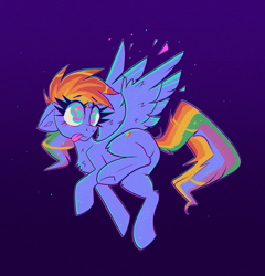 Size: 3840x4000 | Tagged: safe, artist:confetticakez, imported from derpibooru, rainbow dash, pegasus, pony, abstract, chest fluff, derp, female, mare, psychedelic, simple background, solo, tongue out, underhoof