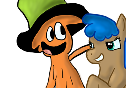 Size: 1024x717 | Tagged: safe, artist:birdybird2013, imported from derpibooru, oc, oc:blendrit, crossover, friendshipping, simple background, transparent background, wander (wander over yonder), wander over yonder