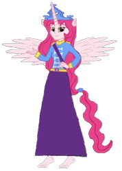 Size: 425x597 | Tagged: safe, artist:loomytyranny, edit, imported from derpibooru, vector edit, princess amore, alicorn, hybrid, equestria girls, 1000 hours in ms paint, amorecorn, barefoot, canada, crown, equestria girls-ified, feet, jewelry, monarch, monarchy, photoshop, ponytail, principal amore, regalia, snowflake amore, tyrant, vector, wings