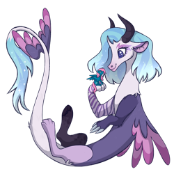 Size: 1024x1024 | Tagged: safe, artist:kabuvee, imported from derpibooru, oc, draconequus, pony, female, micro, simple background, transparent background