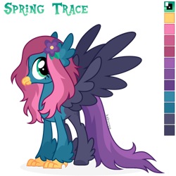 Size: 1024x1024 | Tagged: safe, artist:kabuvee, imported from derpibooru, oc, oc only, oc:spring trace, classical hippogriff, hippogriff, female, simple background, solo, transparent background