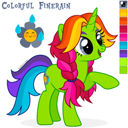 Size: 1024x1024 | Tagged: safe, artist:kabuvee, imported from derpibooru, oc, oc only, oc:colorful finerain, pony, unicorn, female, mare, simple background, solo, transparent background