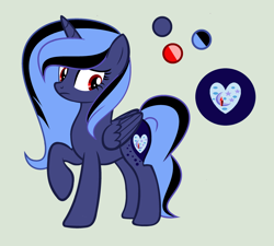 Size: 2584x2321 | Tagged: safe, artist:lominicinfinity, imported from derpibooru, oc, oc only, oc:moonstone dusk, alicorn, pony, female, mare, offspring, parent:king sombra, parent:princess luna, parents:lumbra, simple background, solo