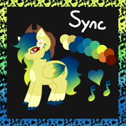 Size: 1200x1200 | Tagged: safe, artist:insanity-w0lf, artist:synchr0wolf, imported from derpibooru, daisy, flower wishes, oc, oc only, oc:synchronize, pegasus, pony, cowboy hat, cutie mark, freckles, hat, reference sheet, solo, unshorn fetlocks
