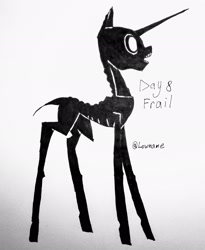 Size: 1680x2048 | Tagged: safe, artist:lowname, imported from derpibooru, oc, oc only, pony, unicorn, horn, inktober, inktober 2019, solo, traditional art, unicorn oc