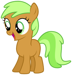 Size: 600x620 | Tagged: safe, artist:myrami, apple crumble, earth pony, pony, apple family reunion, .ai available, .svg available, apple family member, excited, female, filly, happy, simple background, smiling, svg, transparent background, vector