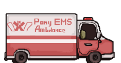 Size: 1138x596 | Tagged: safe, artist:softlava, ambulance, pixel art, simple background, vehicle, white background