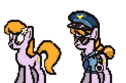 Size: 615x407 | Tagged: safe, artist:softlava, copper top, pony, police uniform, simple background, white background