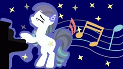 Size: 3409x1925 | Tagged: artist needed, safe, artist:original intention, imported from derpibooru, coloratura, earth pony, pony, background pony, eyes closed, musical instrument, piano, rara, singing, solo