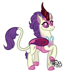 Size: 512x512 | Tagged: safe, artist:tassji-s, imported from derpibooru, oc, oc only, oc:berry blaze, changeling, hybrid, kirin, original species, kiriling, pink changeling, simple background, solo, species:kiriling, transparent background