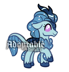 Size: 425x440 | Tagged: safe, artist:tassji-s, imported from derpibooru, oc, oc only, changedling, changeling, hybrid, kirin, original species, adoptable, adoptable open, blue changeling, kiriling, simple background, solo, species:kiriling, transparent background