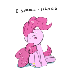 Size: 666x667 | Tagged: safe, artist:testostepone, edit, imported from derpibooru, pinkie pie, earth pony, pony, simple background, smol, solo, white background