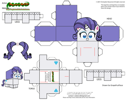 Size: 2979x2354 | Tagged: safe, artist:grapefruitface1, imported from derpibooru, rarity, pony, unicorn, my little pony: pony life, craft, cubeecraft, g4.5, papercraft, printable, solo