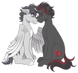 Size: 2900x2700 | Tagged: safe, artist:kikirdcz, imported from derpibooru, oc, oc only, oc:chase, oc:tarrow, earth pony, pegasus, pony, male, simple background, stallion, transparent background