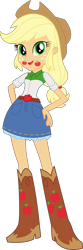 Size: 640x1938 | Tagged: safe, edit, editor:mario101, imported from derpibooru, applejack, earth pony, human, equestria girls, alternative cutie mark placement, apple, cutie mark, cutie mark on human, facial cutie mark, food, humanized, simple background, solo, transparent background