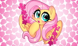 Size: 3000x1800 | Tagged: safe, artist:techycutie, imported from derpibooru, fluttershy, pegasus, pony, anime, blushing, bust, cute, doki doki, eye sparkles, female, heart, heart eyes, japanese, mare, onomatopoeia, open mouth, shyabetes, solo, sparkly eyes, weapons-grade cute, wingding eyes