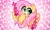 Size: 3000x1800 | Tagged: safe, artist:techycutie, imported from derpibooru, fluttershy, pegasus, pony, anime, blushing, bust, cute, doki doki, eye sparkles, female, heart, heart eyes, japanese, mare, onomatopoeia, open mouth, shyabetes, solo, sparkly eyes, weapons-grade cute, wingding eyes