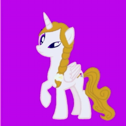 Size: 640x640 | Tagged: safe, artist:rxndxm.artist, imported from derpibooru, oc, oc only, alicorn, pony, alicorn oc, animated, blinking, female, horn, mare, no sound, raised hoof, solo, webm, wings