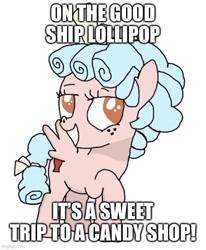 Size: 500x607 | Tagged: safe, alternate version, artist:whistle blossom, derpibooru exclusive, imported from derpibooru, cozy glow, pegasus, pony, frenemies (episode), bow, caption, cozybetes, curly mane, cute, female, filly, foal, grin, hair bow, image macro, one hoof raised, simple background, smiling, solo, tail bow, text, white background