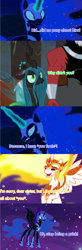 Size: 608x1854 | Tagged: safe, edit, edited screencap, imported from derpibooru, screencap, daybreaker, lord tirek, nightmare moon, queen chrysalis, alicorn, centaur, changeling, changeling queen, pony, a royal problem, frenemies (episode), the cutie re-mark, angry, comic, confused, cooler (dbz), dragonball z abridged, female, frieza, lord slug, lord slug abridged, plan to eradicate christmas, plan to eradicate the saiyans, screencap comic, team four star