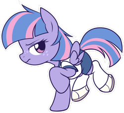 Size: 772x702 | Tagged: safe, artist:pestil, imported from ponybooru, wind sprint, pegasus, pony, clothes, female, filly, gym uniform, simple background, solo, transparent background