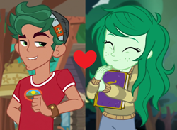 Size: 1386x1014 | Tagged: safe, imported from derpibooru, timber spruce, wallflower blush, equestria girls, equestria girls series, forgotten friendship, legend of everfree, female, male, shipping, shipping domino, straight, timberflower