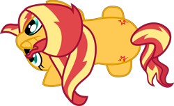 Size: 9008x5462 | Tagged: safe, alternate version, artist:lincolnbrewsterfan, derpibooru exclusive, imported from derpibooru, part of a set, sunset shimmer, pony, unicorn, both cutie marks, cutie mark, female, from above, high angle, nocturnal vision's overhead ponies, overhead view, simple background, solo, top down, transparent background, vector