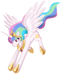 Size: 1275x1519 | Tagged: safe, artist:darkstalkerlati, imported from derpibooru, princess celestia, alicorn, pony, ethereal mane, female, flying, looking down, mare, simple background, solo, trail, transparent background