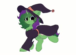 Size: 1590x1152 | Tagged: safe, artist:little-sketches, artist:php146, imported from derpibooru, oc, oc only, pony, unicorn, cape, clothes, female, hat, leg in air, mare, solo, standing, wizard hat