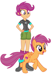 Size: 1447x2112 | Tagged: safe, artist:gmaplay, imported from derpibooru, scootaloo, pegasus, pony, equestria girls, cutie mark, older, older scootaloo, simple background, solo, the cmc's cutie marks, transparent background