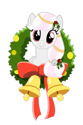 Size: 600x900 | Tagged: safe, artist:katelynleeann42, imported from derpibooru, oc, oc only, oc:winter blush, pony, christmas wreath, female, mare, simple background, solo, transparent background, wreath