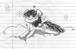 Size: 554x360 | Tagged: safe, anonymous artist, imported from derpibooru, pegasus, pony, /mlp/, cool s, drawthread, lined paper, ponified, requested art, solo