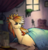 Size: 937x974 | Tagged: safe, artist:happyartfag, imported from derpibooru, oc, oc only, oc:safe haven, pony, /mlp/, bed, drawthread, requested art, sleepy, solo