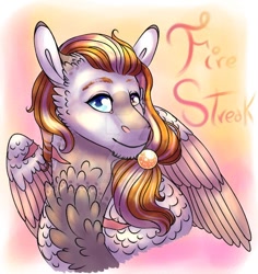 Size: 600x636 | Tagged: safe, artist:malinraf1615, imported from derpibooru, fire streak, pegasus, pony, alternate design, solo