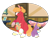 Size: 1280x1028 | Tagged: safe, artist:echabi, artist:joburii, imported from derpibooru, big macintosh, little mac, oc, oc:clarabelle apple, pony, bracelet, coat markings, colt, freckles, jewelry, letter, male, nonbinary, offspring, parent:applejack, simple background, socks (coat marking), socks (coat markings), trans female, trans girl, transgender, transparent background