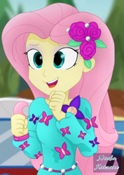 Size: 1500x2121 | Tagged: safe, artist:nadiakaizane, imported from derpibooru, fluttershy, equestria girls, equestria girls series, spoiler:eqg series (season 2), clothes, female, music festival outfit, solo
