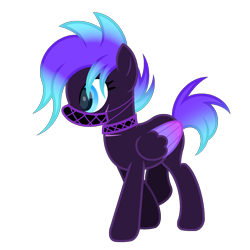 Size: 1800x1800 | Tagged: safe, artist:ponkus, imported from derpibooru, oc, oc only, oc:rad blast, pegasus, pony, fallout equestria, choker, female, mare, mask, simple background, solo, transparent background, two toned wings, wings