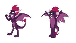 Size: 4500x2531 | Tagged: safe, artist:aaron amethyst, imported from derpibooru, tempest shadow, dragon, my little pony: the movie, dragonified, female, simple background, solo, species swap, transparent background