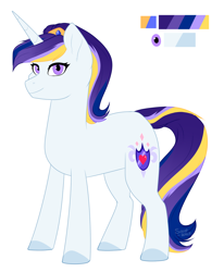 Size: 1204x1460 | Tagged: safe, artist:silentwolf-oficial, imported from derpibooru, oc, oc only, oc:princess vailiant love, pony, unicorn, colored hooves, female, horn, next generation, plump, reference sheet, simple background, solo, unicorn oc, white background