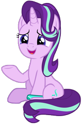 Size: 5916x8902 | Tagged: safe, artist:famousmari5, imported from derpibooru, starlight glimmer, pony, unicorn, student counsel, absurd resolution, cutie mark, female, mare, open mouth, simple background, sitting, solo, transparent background, vector