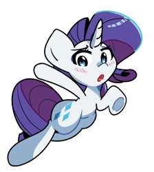 Size: 1600x1784 | Tagged: safe, artist:kindakismet, imported from derpibooru, rarity, pony, unicorn, blushing, cute, female, looking at you, mare, open mouth, raribetes, simple background, solo, white background