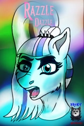 Size: 445x667 | Tagged: safe, artist:bronywishbone, imported from derpibooru, coloratura, earth pony, pony, countess coloratura, fanart, head only, mylittlepony, open mouth, popstar, razzle dazzle, singer